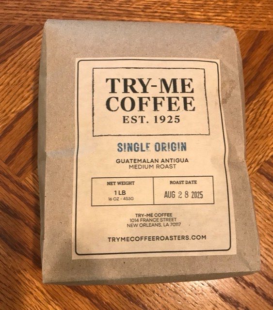 a bag of coffee as photographed on a phone