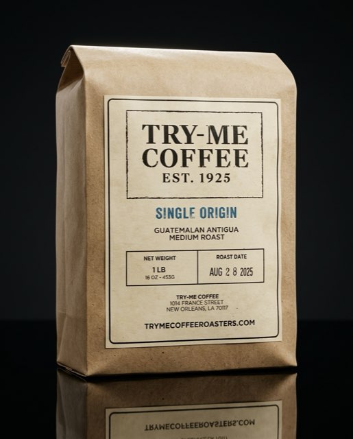 a bag of coffee restaged — Black acrylic